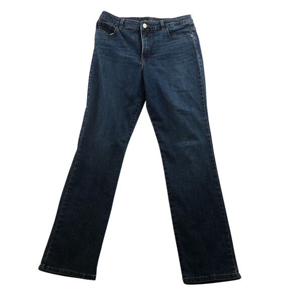 Lee Women’s Jeans Size 10 Long High Rise Relaxed Fit Straight Leg Blue Denim - Picture 1 of 15